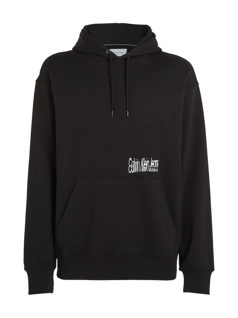 Calvin Klein Jeans Pullover & Sweatshirts*FLORAL GRAPHIC HOODIE ck black