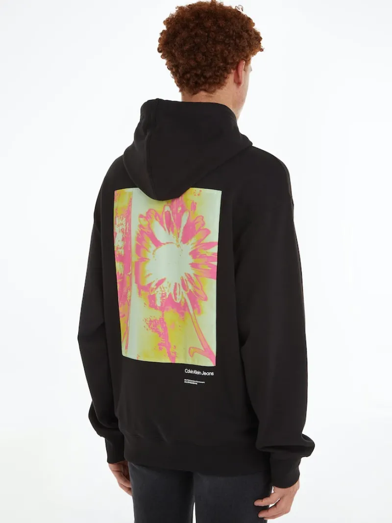 Calvin Klein Jeans Pullover & Sweatshirts*FLORAL GRAPHIC HOODIE ck black