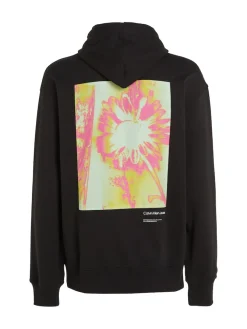 Calvin Klein Jeans Pullover & Sweatshirts*FLORAL GRAPHIC HOODIE ck black