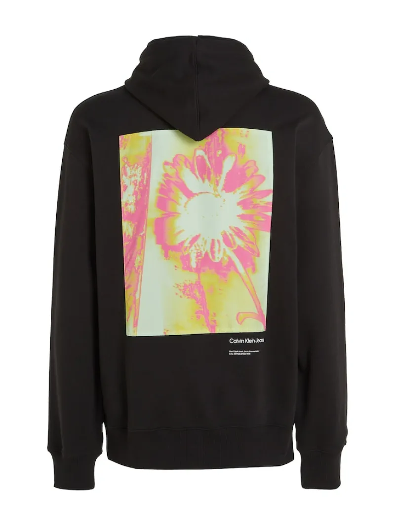 Calvin Klein Jeans Pullover & Sweatshirts*FLORAL GRAPHIC HOODIE ck black