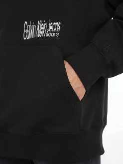 Calvin Klein Jeans Pullover & Sweatshirts*FLORAL GRAPHIC HOODIE ck black
