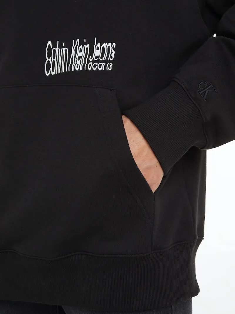 Calvin Klein Jeans Pullover & Sweatshirts*FLORAL GRAPHIC HOODIE ck black