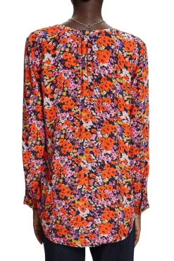 Esprit Blusen*Florale Bluse mit V-Ausschnitt new navy