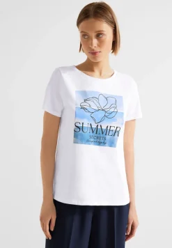 Street One Shirts*Flower Partprint Shirt blue bay