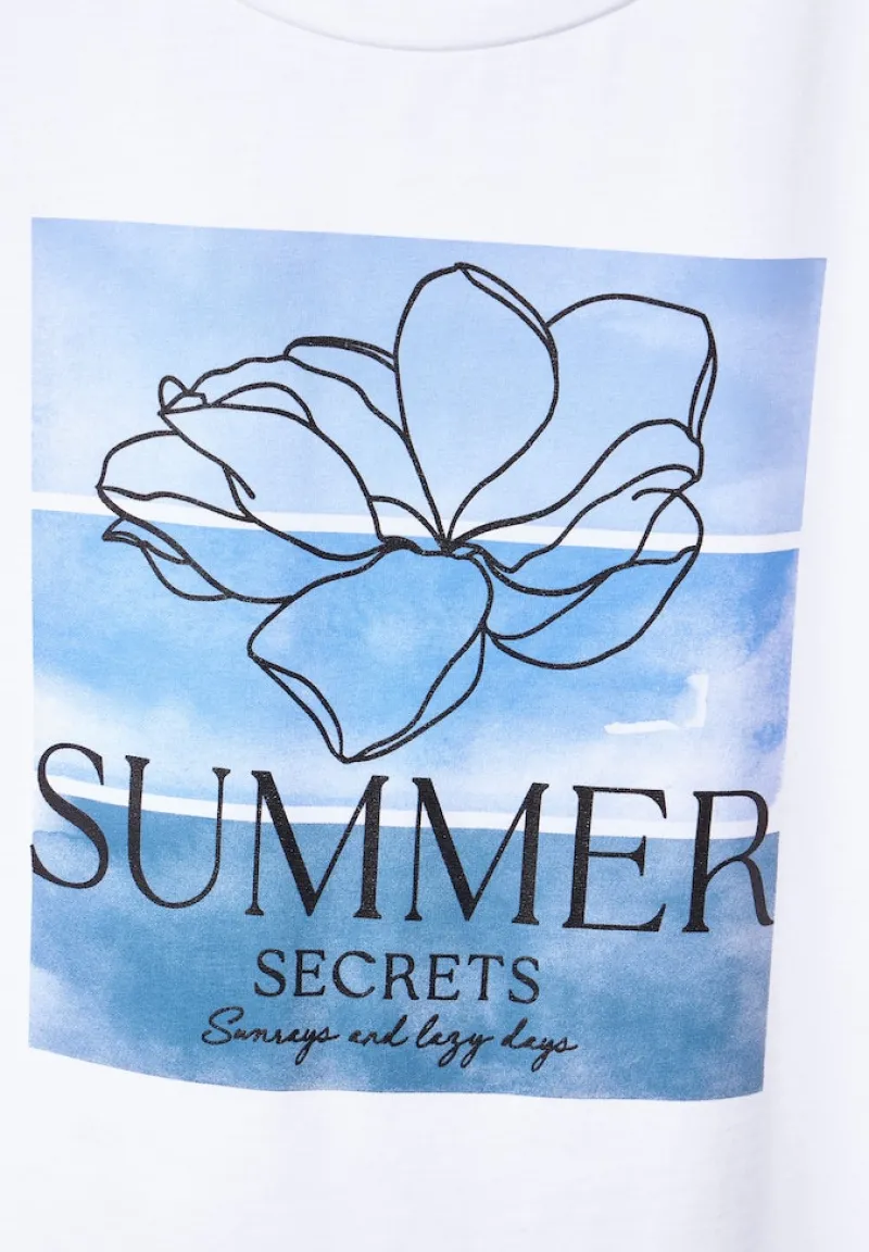 Street One Shirts*Flower Partprint Shirt blue bay