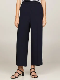 Tommy Hilfiger Hosen*FLUID TWILL WIDE LEG CROP desert sky