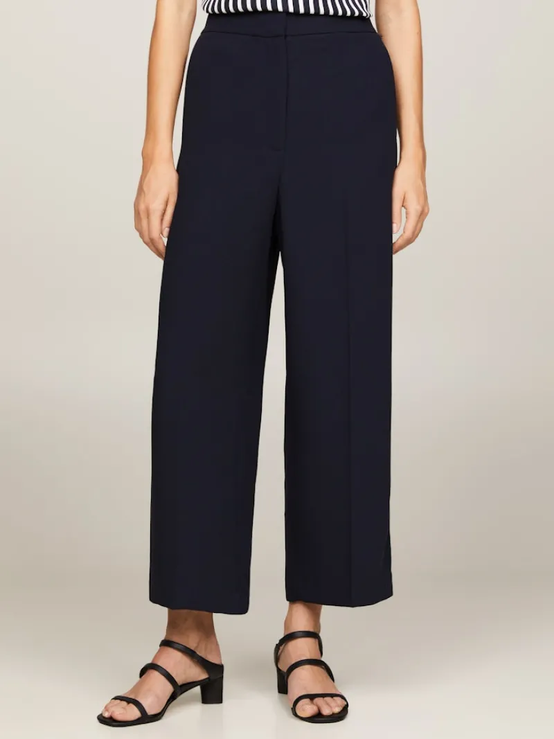 Tommy Hilfiger Hosen*FLUID TWILL WIDE LEG CROP desert sky