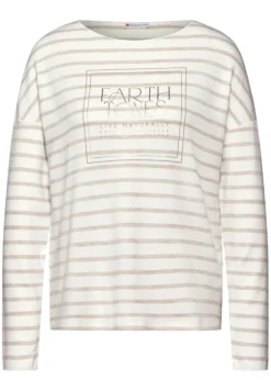 Street One Shirts*Folienprint Streifenshirt smooth sand beige