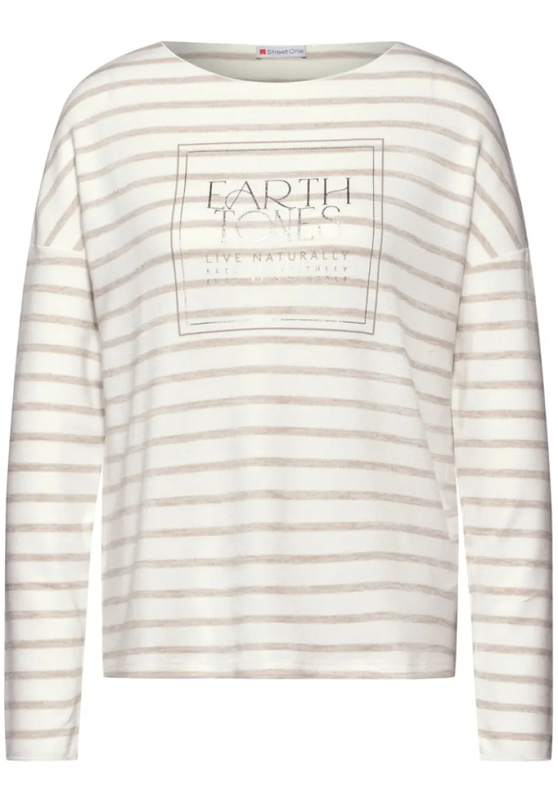 Street One Shirts*Folienprint Streifenshirt smooth sand beige