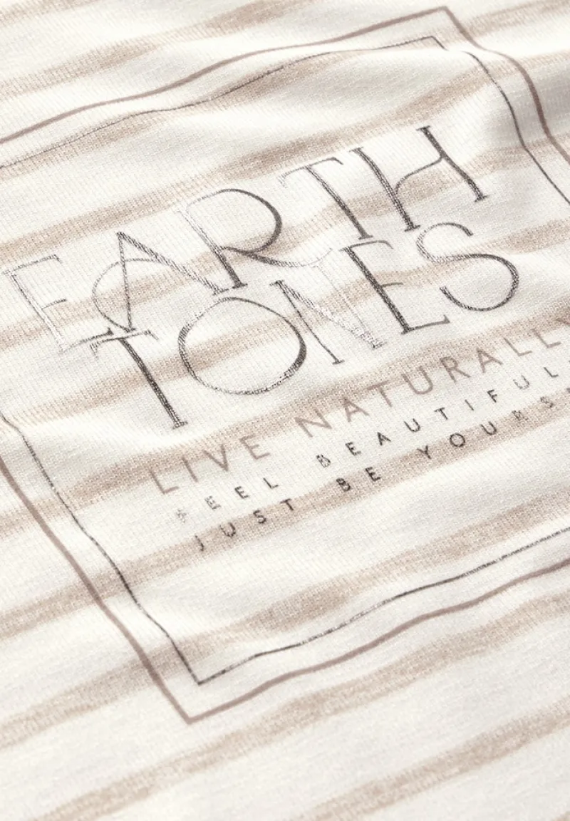 Street One Shirts*Folienprint Streifenshirt smooth sand beige