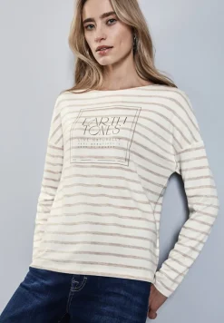 Street One Shirts*Folienprint Streifenshirt smooth sand beige