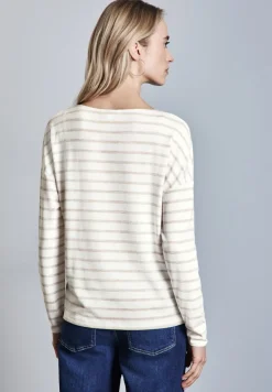 Street One Shirts*Folienprint Streifenshirt smooth sand beige