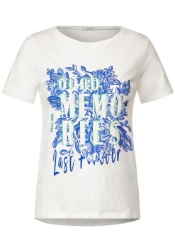 Cecil Shirts*Fotoprint T-Shirt vanilla white