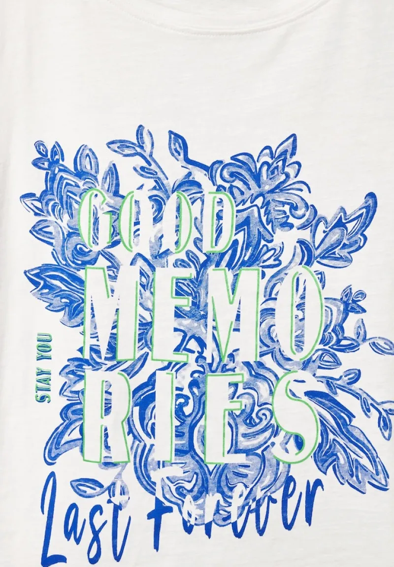 Cecil Shirts*Fotoprint T-Shirt vanilla white