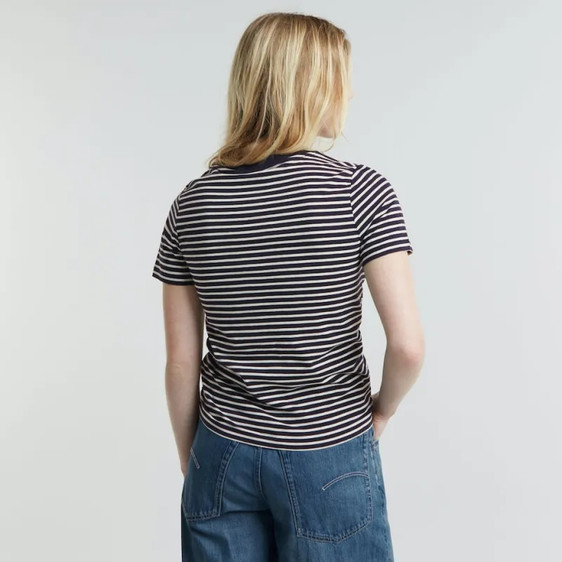 G-star Raw Shirts*Front seam stripe r t wmn osaka blue-lt chalk stripe