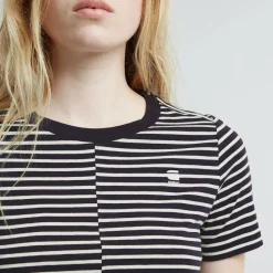 G-star Raw Shirts*Front seam stripe r t wmn osaka blue-lt chalk stripe