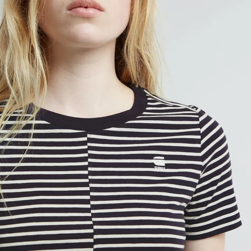 G-star Raw Shirts*Front seam stripe r t wmn osaka blue-lt chalk stripe