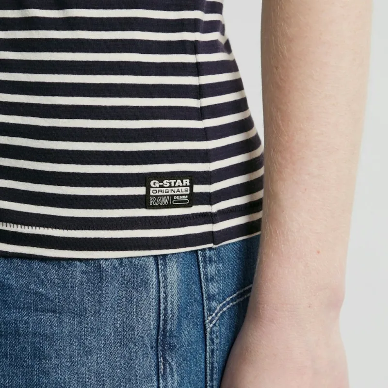 G-star Raw Shirts*Front seam stripe r t wmn osaka blue-lt chalk stripe
