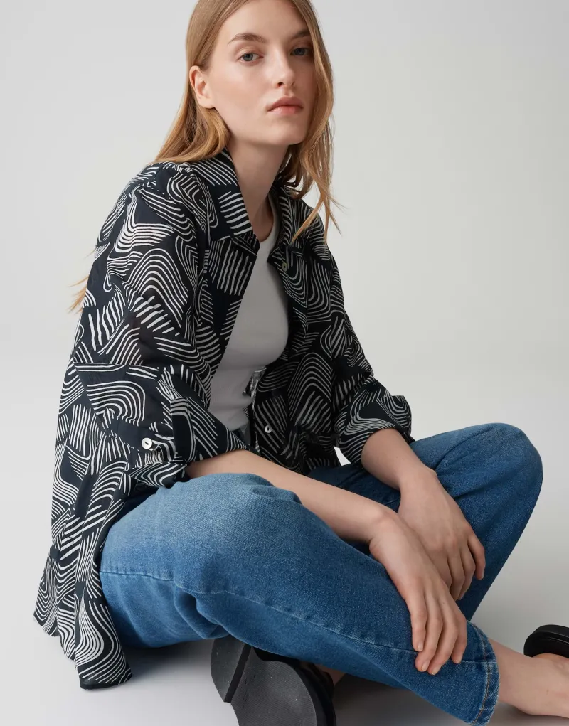 Opus Blusen*Fumina move coal blue