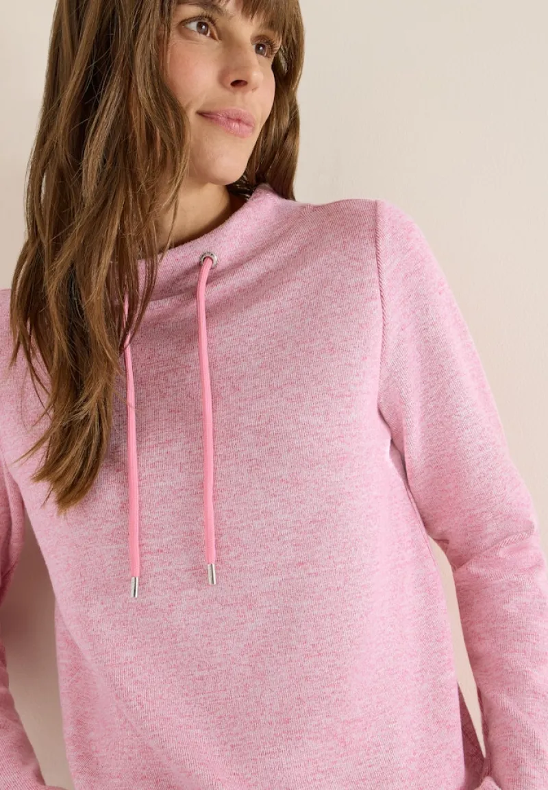 Cecil Pullover & Sweatshirts*Funnelneck Melange Rippshirt dark blossom melange