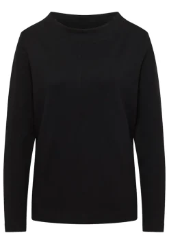 Cecil Shirts*Funnelneck Shirt in Unifarbe Black