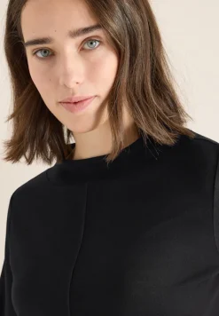 Cecil Shirts*Funnelneck Shirt in Unifarbe Black