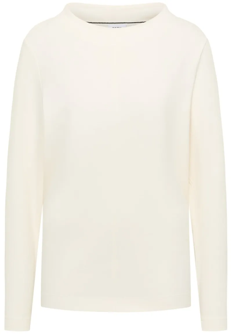 Cecil Shirts*Funnelneck Shirt in Unifarbe creamy white