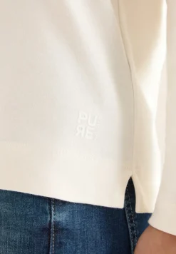 Cecil Shirts*Funnelneck Shirt in Unifarbe creamy white