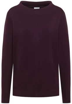 Cecil Shirts*Funnelneck Shirt in Unifarbe eggplant red