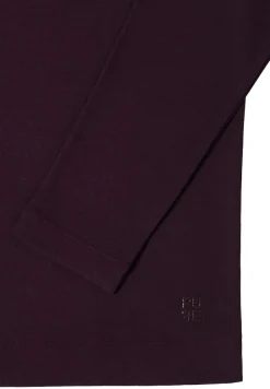 Cecil Shirts*Funnelneck Shirt in Unifarbe eggplant red