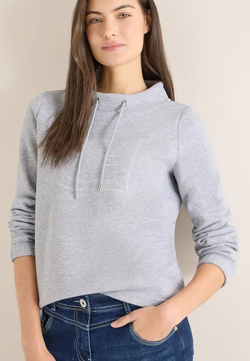 Cecil Pullover & Sweatshirts*Funnelneck Sweatshirt luna grey melange
