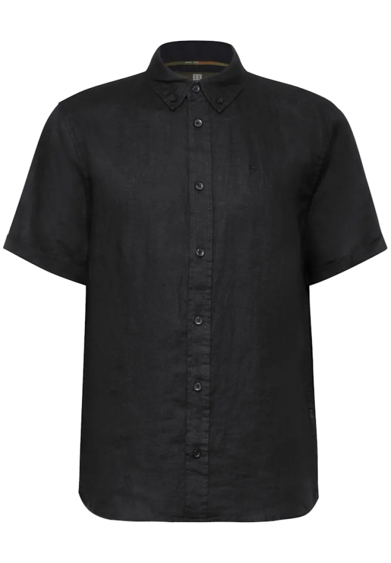 Street One Men Hemden|Big Boys*Garment dye Leinenhemd Black