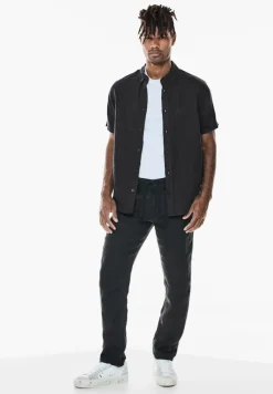 Street One Men Hemden|Big Boys*Garment dye Leinenhemd Black