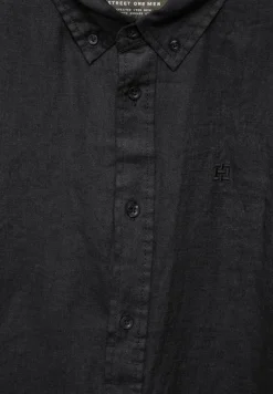 Street One Men Hemden|Big Boys*Garment dye Leinenhemd Black