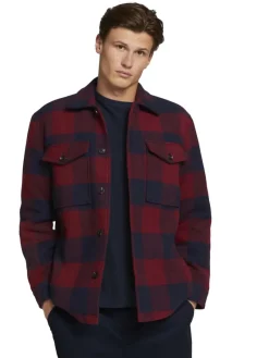 Tom Tailor Denim Jacken*Gefütterte Hemdjacke mit Brusttaschen burgundy navy big vichy check