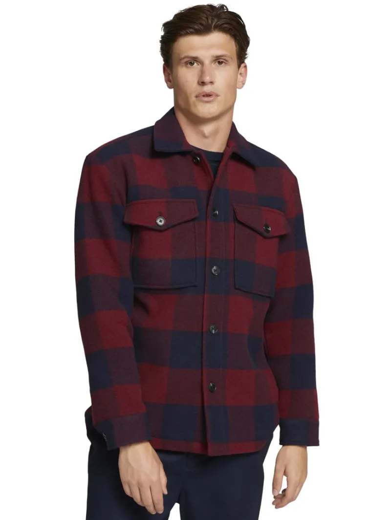 Tom Tailor Denim Jacken*Gefütterte Hemdjacke mit Brusttaschen burgundy navy big vichy check