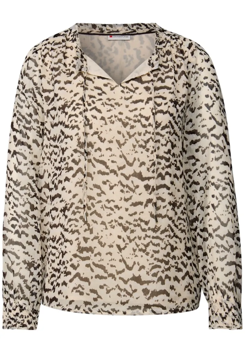 Street One Blusen*Gemusterte Chiffon-Tunika morning beige