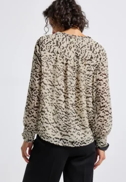 Street One Blusen*Gemusterte Chiffon-Tunika morning beige