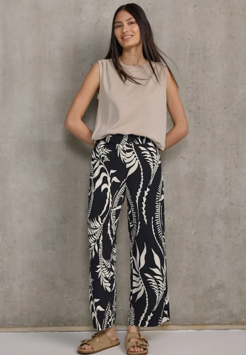 STREET ONE STUDIO Hosen*Gemusterte Culotte Black