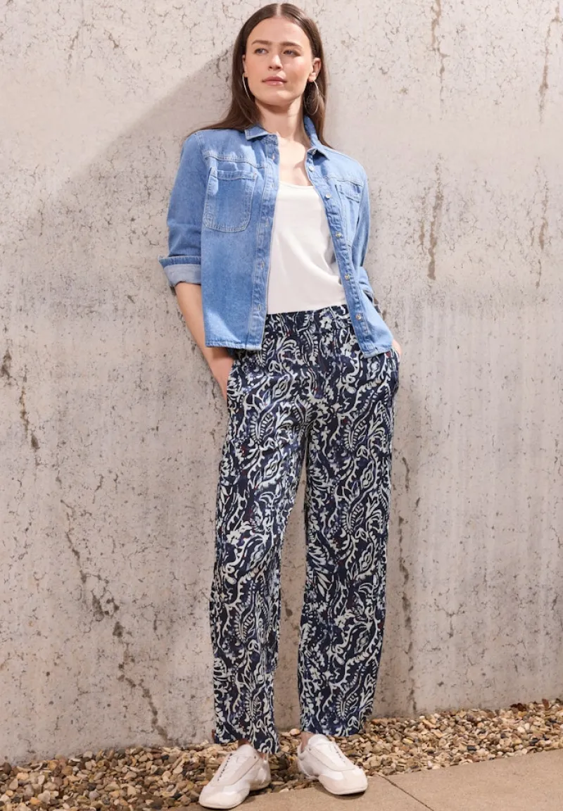 STREET ONE STUDIO Hosen*Gemusterte Culotte dark void blue