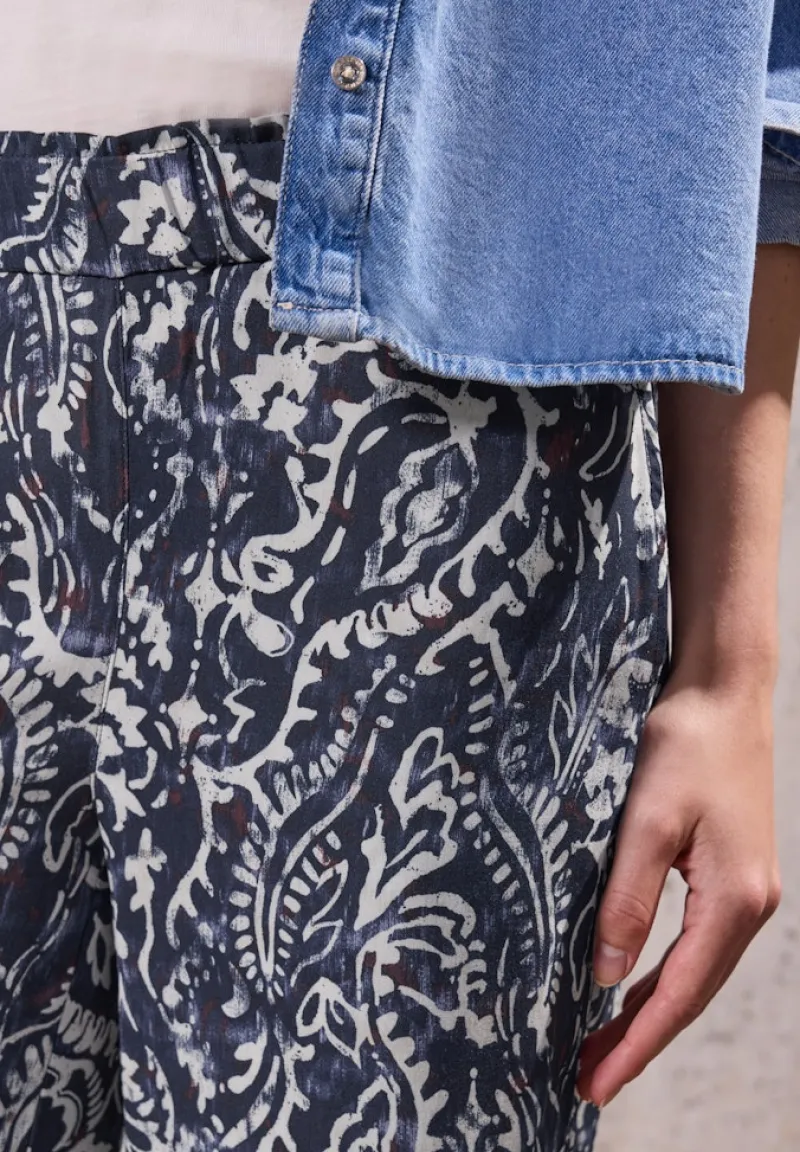 STREET ONE STUDIO Hosen*Gemusterte Culotte dark void blue