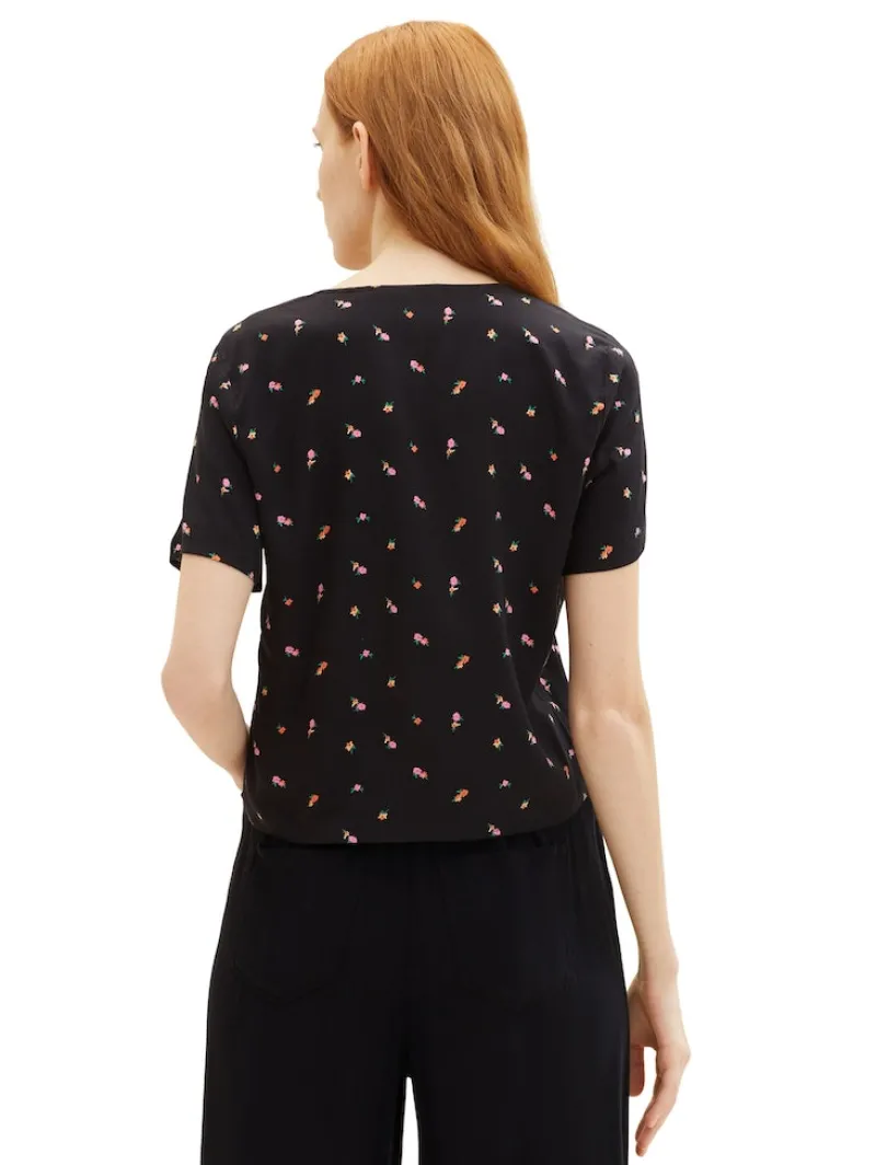 Tom Tailor Denim Blusen*Gemusterte Kurzarm-Bluse small black flower print