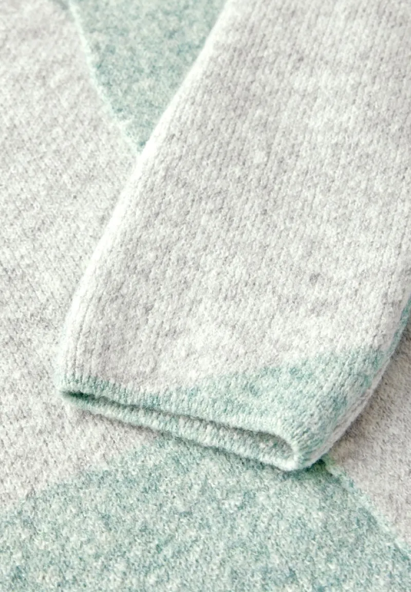 Cecil Pullover & Sweatshirts*Gemusterte Strickjacke glaced green melange