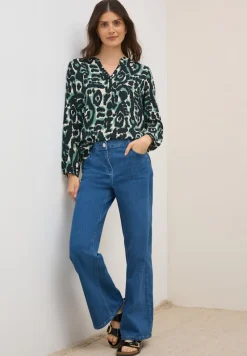 Cecil Blusen*Gemusterte Tunika ink green