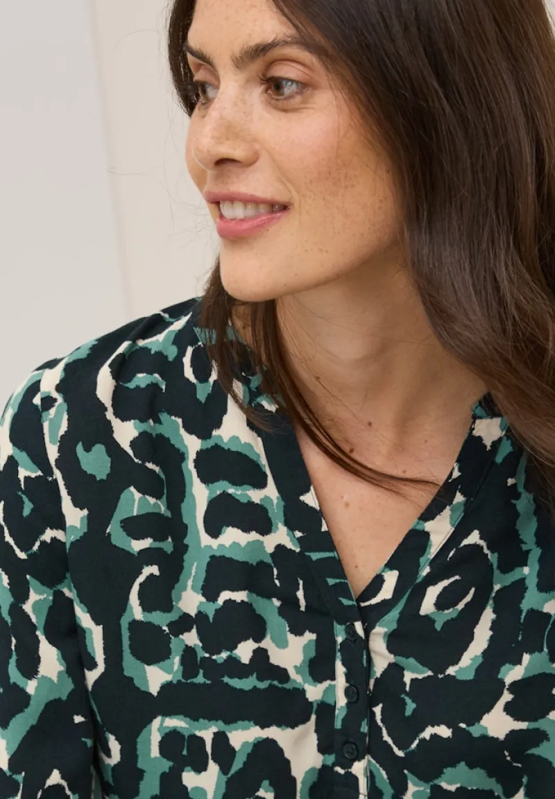 Cecil Blusen*Gemusterte Tunika ink green