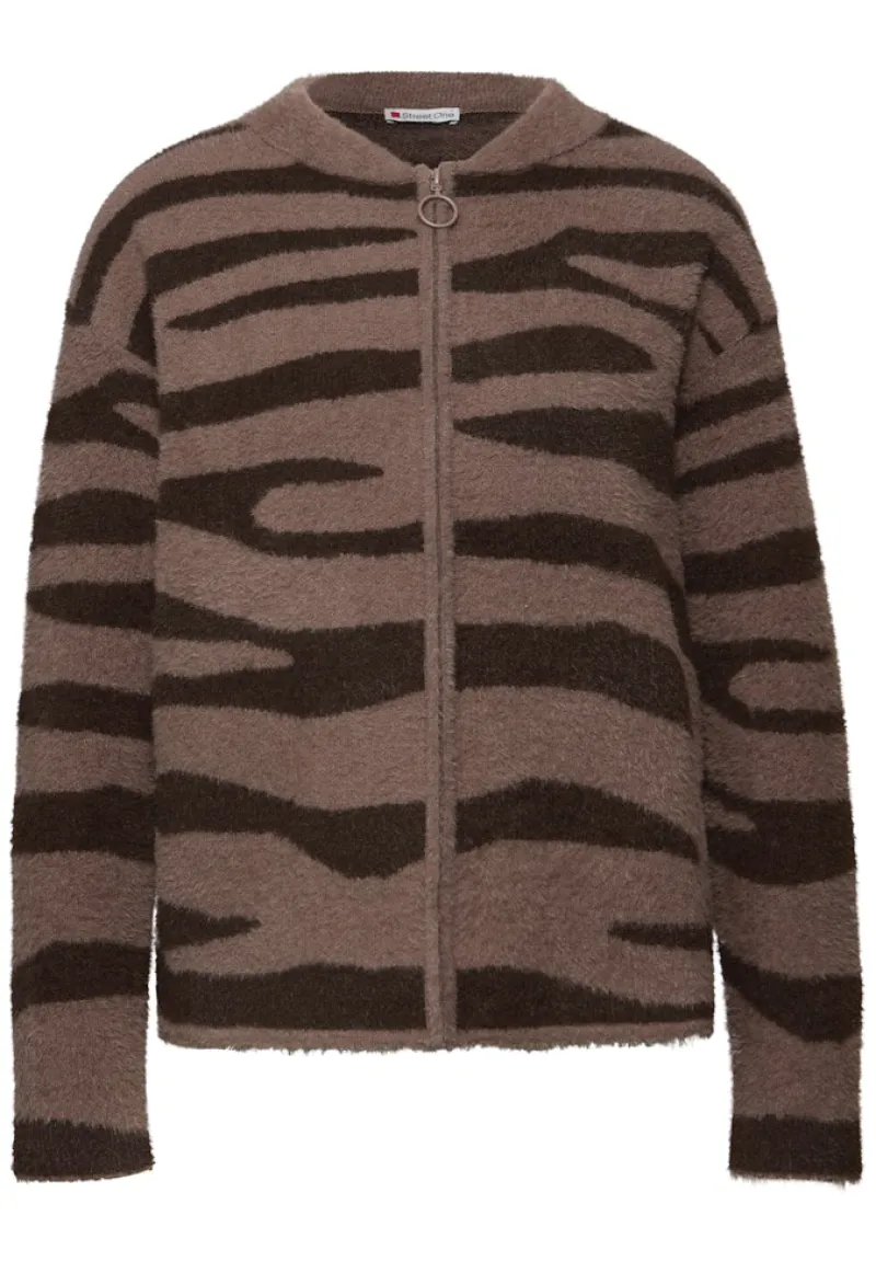 Street One Pullover & Sweatshirts*Gemusterter Cardigan silk brown