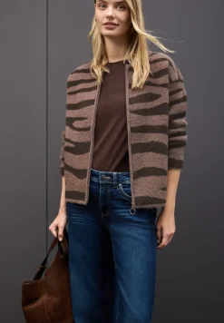 Street One Pullover & Sweatshirts*Gemusterter Cardigan silk brown