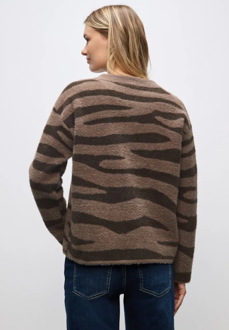 Street One Pullover & Sweatshirts*Gemusterter Cardigan silk brown
