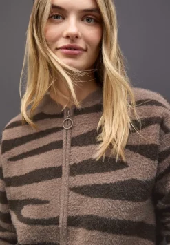 Street One Pullover & Sweatshirts*Gemusterter Cardigan silk brown