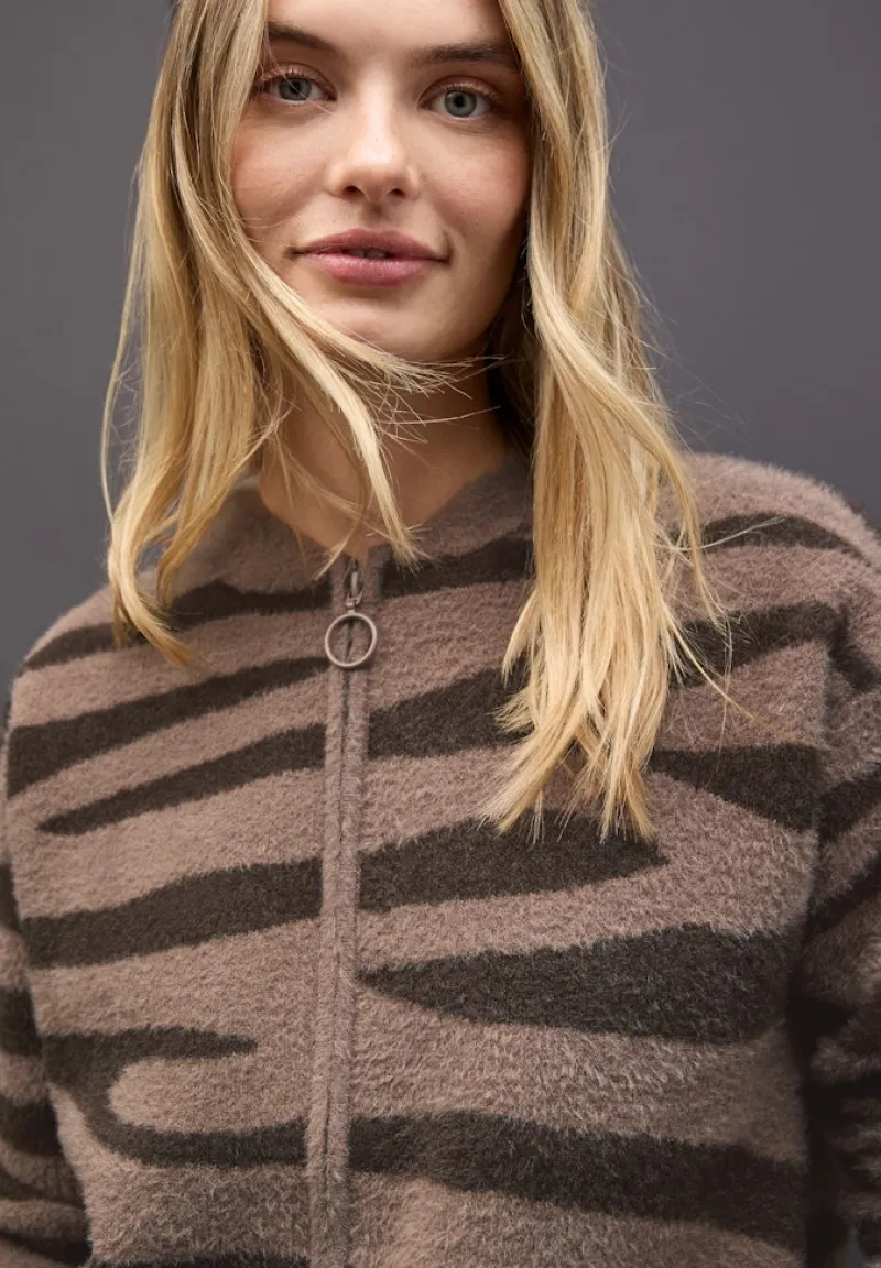 Street One Pullover & Sweatshirts*Gemusterter Cardigan silk brown